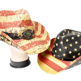 R50-USA Flag Cowboy Hats (Assorted Colors, Minimum Purchase is 12)