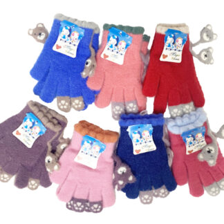 AF173-Kids Bear Winter Glove (Assorted Colors, Sold by the Dozen)