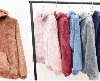 FL6403-Womens Fluffy Fleece Zipper Hoodie (Assorted Colors & Sizes)