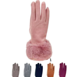 GL197-Ladies Fur Winter Gloves (Assorted Colors)