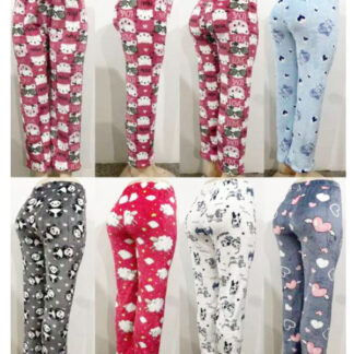 PJ2161-Ladies Plush Pajama Pants (Assorted Colors & Sizes)