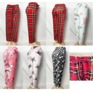 PJ2164-Ladies Plush Pajama Pants (Assorted Colors & Sizes)