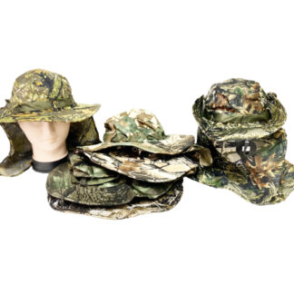 6503-Camo Fishing Hat With Neck Cover (Assorted Colors, Sold by the Dozen)