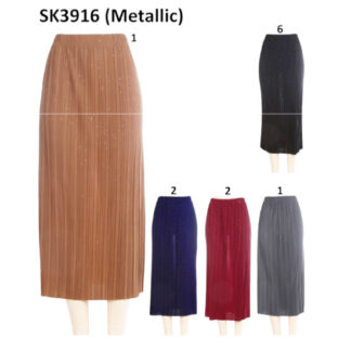 SK3916-Lady Fashion Metallic Skirt (Assorted Colors and One Size Fits Most)