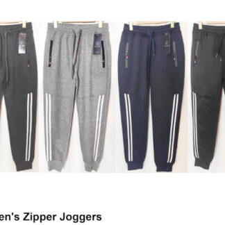 SM3111-Men's Zipper Joggers (Assorted Colors and Sizes)