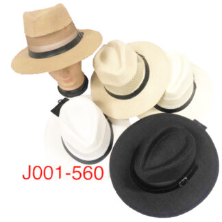 J001-560-Big Brim Fedora (Sold by the Dozen, Assorted Colors)
