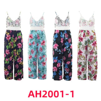 AH2001-1-Ladies Lacey Jumpsuit (Assorted Colors and Sizes)