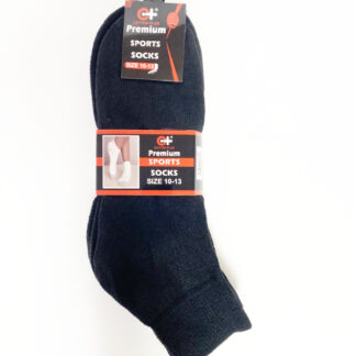 Black Ankle Socks 10-13 (Sold by the Dozen)