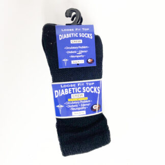 Diabetic Black Crew Socks 9-11 (Sold by the Dozen)