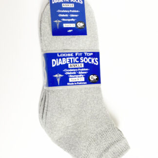 Diabetic Ankle Grey Socks 9-11 (Sold by the Dozen)