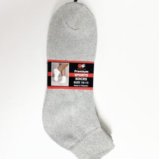 Grey Ankle Socks 10-13 (Sold by the Dozen)
