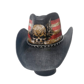 R16-Skull Cowboy Hat (Min purchase is 12)