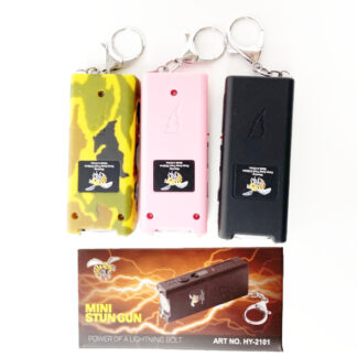 HY-2101-Keychain Mini Stun Gun and Flashlight (Assorted Colors)
