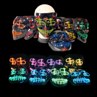 GL1445-3-LED Light Up $ Purge Mask (Assorted Colors)