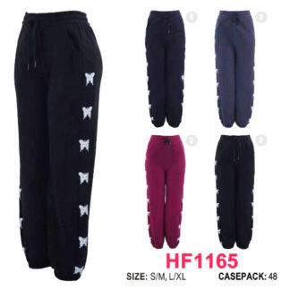 HF1165-Lady Butterfly Lined Sweat Pants (Assorted Colors & Sizes)
