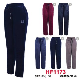 HF1173-Lady Smiley Face Fur Lined Corduroy Winter Pants (Assorted Colors & Sizes)