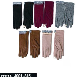 J001-315-Lady Winter Gloves, Works With Phone Displays (Sold by the Dozen, Assorted Colors)