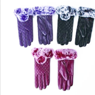 J001-531-Lady Fur Winter Gloves (Sold by the Dozen, Assorted Colors)