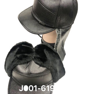 J001-619-Winter Ear Flap Fur Lined Hats (Sold by the Dozen, Assorted Colors)