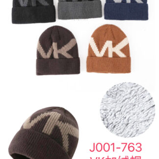 J001-763-Winter Fur Lined Beanie (Sold by the Dozen, Assorted Colors)