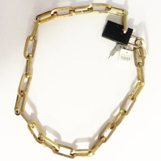 W0742-Gold Big Loop Lock Chain With Key (51in)