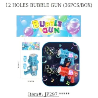 JP297-Light Up Bubble Bazooka (Length-9in, Height-6in, Assorted Colors)
