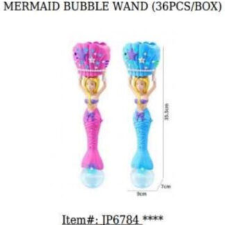 JP6784-Mermaid Bubble Wand (9in, Assorted Colors)