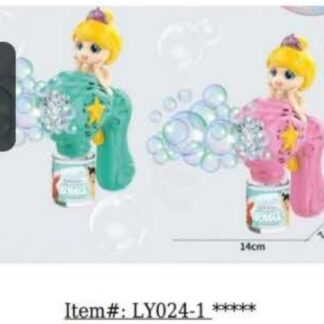 LY024-1-Mermaid Bubble Blower (9in, Assorted Colors)