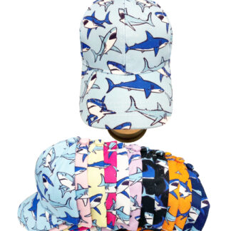 A525-Kids Shark Baseball Hat (Assorted Colors, Sold by the Dozen)