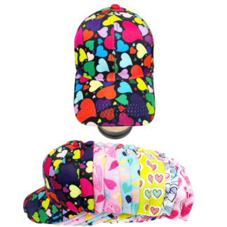 A530-Kids Heart Baseball Hat (Assorted Colors, Sold by the Dozen)