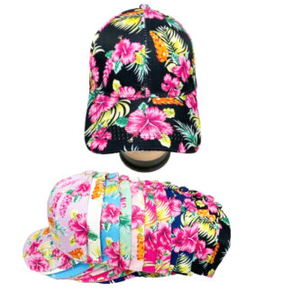 A548-Kids Flower Baseball Hat (Assorted Colors, Sold by the Dozen)