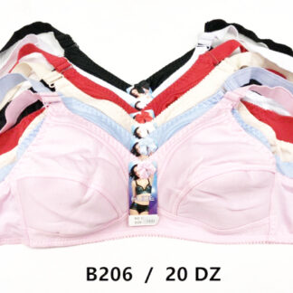 B206-Lady Wireless Bra (Assorted Colors, Sold by the Dozen)