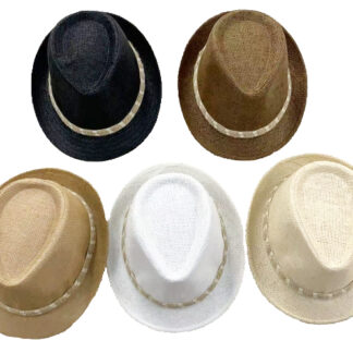 FDH930-Straw Fedora Hat (Sold by the Dozen, Assorted Colors)