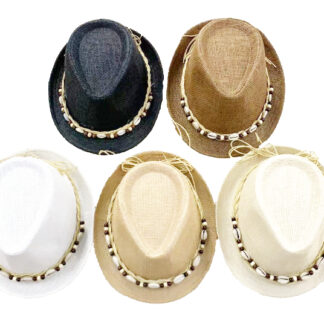 FDH932-Seashell Fedora Hat (Sold by the Dozen, Assorted Colors)