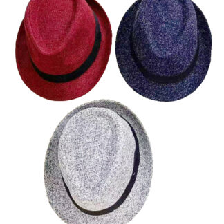 FDH934-Solid Fedora Hat (Sold by the Dozen, Assorted Colors)