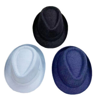 FDH935-Solid Fedora Hat (Sold by the Dozen, Assorted Colors)