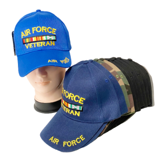 CP1903-Air Force Veteran Baseball Caps (Assorted Colors, Sold by the Dozen)