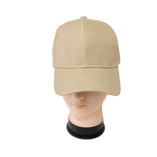 DF2100Beige-Plain Beige Baseball Caps (Sold by the Dozen)