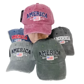 DF6173-America Denim Baseball Hats (Sold by the Dozen, Assorted Colors)