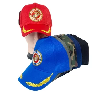 DF2237-Marines Baseball Hats (Sold by the Dozen, Assorted Colors)