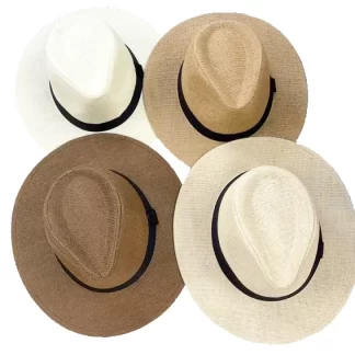 FDH938-Big Brim Fedora Hats (Assorted Colors, Sold by the Dozen)