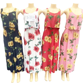 JD737-6-Lady's Sunflower Summer Dress (Assorted Colors and Sizes)