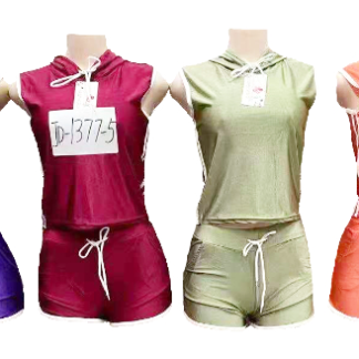 JD1377-5-Lady’s 2pc Athletic Hoodie Outfit (Assorted Colors and Sizes)