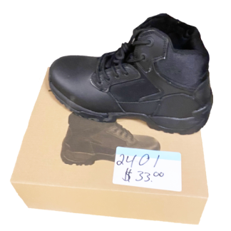 2401-Black Work Boots With A Comfortable Insole and Great For Hiking (Min 6, Assorted Sizes)