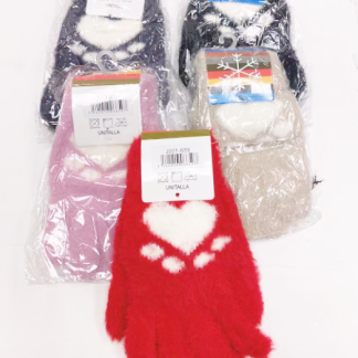 J001-659-Kids Heart Soft and Warm Winter Gloves (Assorted Colors, Sold by the Dozen)