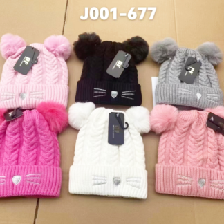 J001-676-Kids Soft and Insulated Winter Hat (Assorted Colors, Sold by the Dozen)