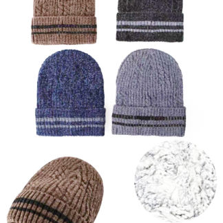 J001-733-Fur Lined Winter Hats (Assorted Colors, Sold by the Dozen)
