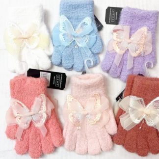 J001-825-Kids Soft and Sparkly Winter Gloves (Assorted Colors, Sold by the Dozen)