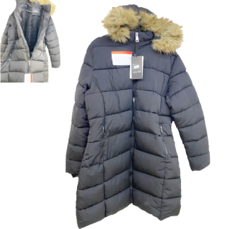 W25-13-Lady's Fur Lined Winter Jacket (Assorted Colors and Sizes)