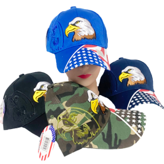 CP5214-Stars and Stripes Eagle Hat (Assorted Colors, Sold by the Dozen)